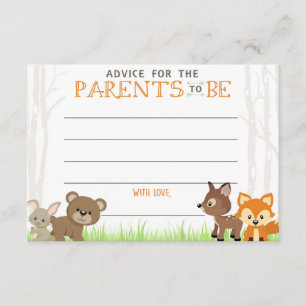 Woodland Camper Baby Shower Advice Cards