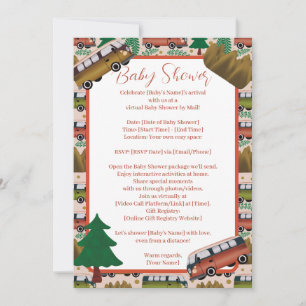 Woodland Camper Girl Baby Shower By Distance Invitation