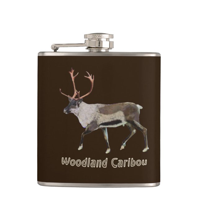 Woodland Caribou Hip Flask (Front)