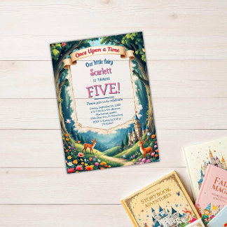 Woodland Castle Whimsical Fairytale Kid's Birthday Acrylic Invitations