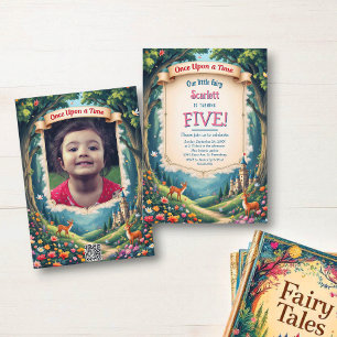 Woodland Castle Whimsical Fairytale Kid's Birthday Invitation