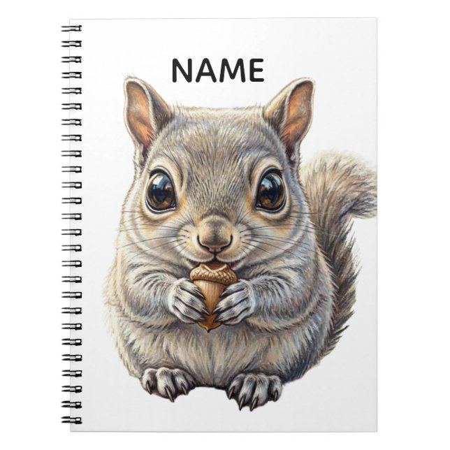 Woodland charm Squirrel nut gatherer Notebook (Front)