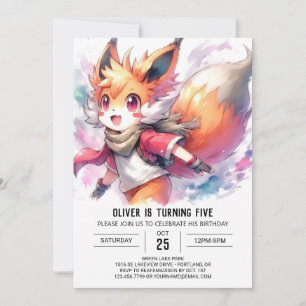 Woodland Children Fox Birthday Invitation