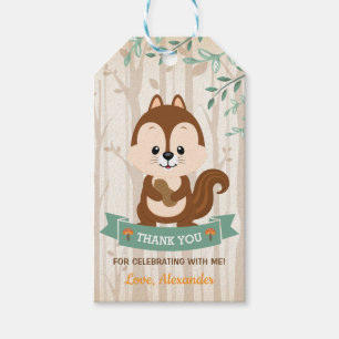 Woodland Chipmunk Forest Birthday Baby Shower Gift Tags