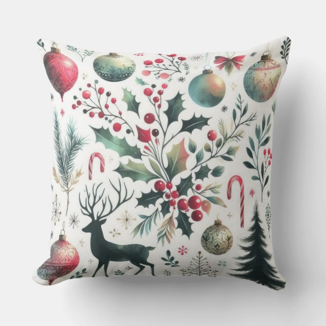 Woodland Christmas Cushion (Front)