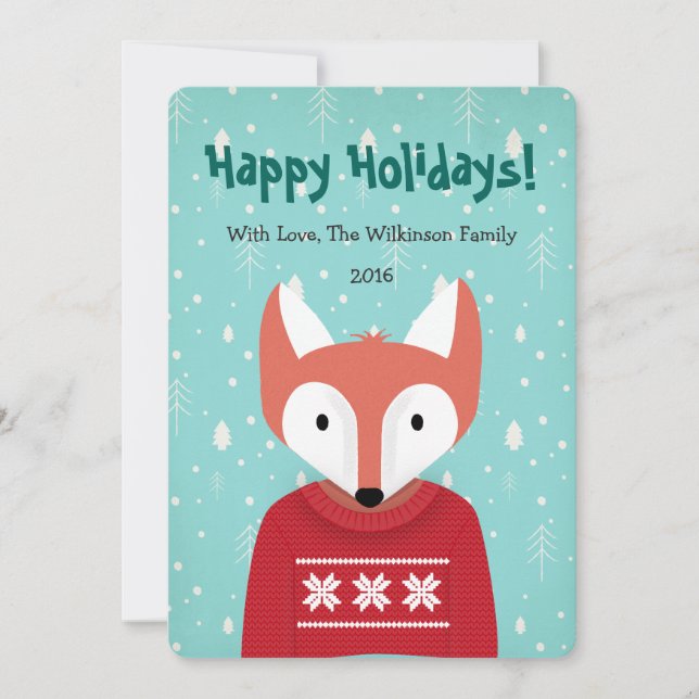 Woodland Christmas Holiday Card (Front)