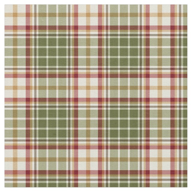 Woodland Christmas Plaid Fabric (Close Up)