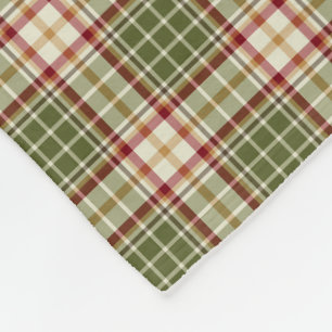 Woodland Christmas Plaid Pattern Fleece Blanket
