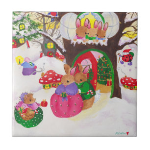 Woodland Christmas tile