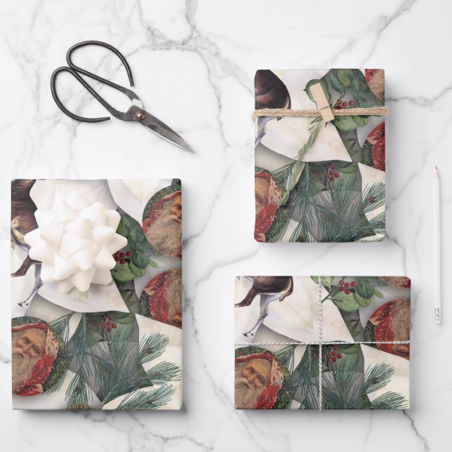 Woodland Christmas Wrapping Paper Sheet (Front)