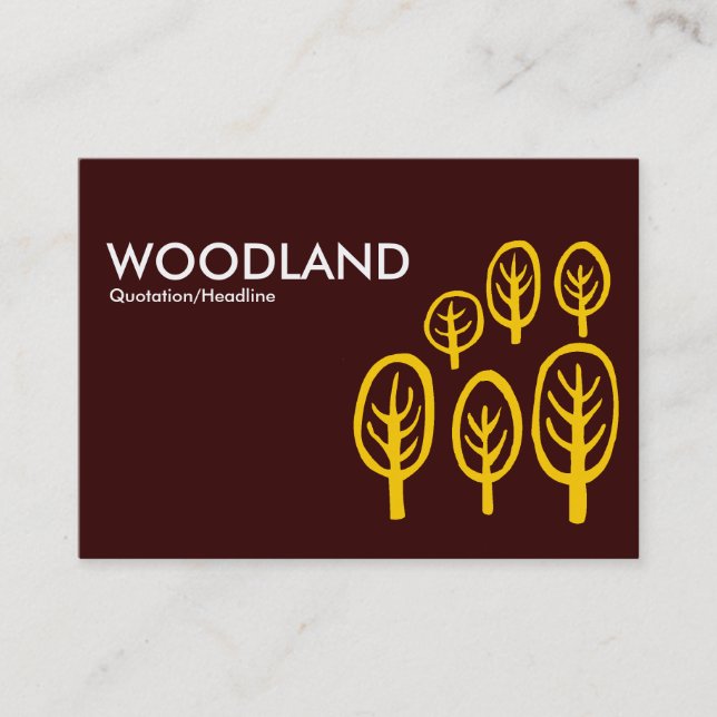 Woodland (Chubby) - Amber on Dark Brown Business Card (Front)