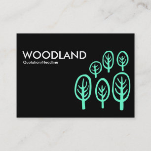 Woodland (Chubby) - Pale Green on Black Business Card