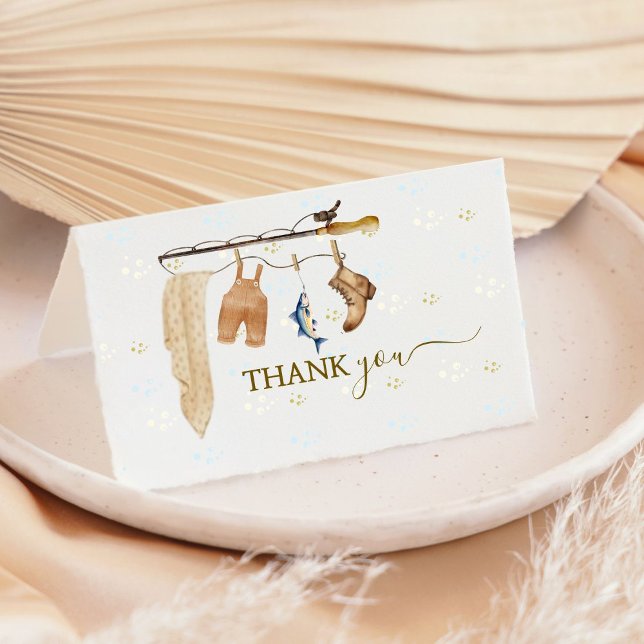 Woodland Clothesline Fishing Derby Baby Thank You (Creator Uploaded)