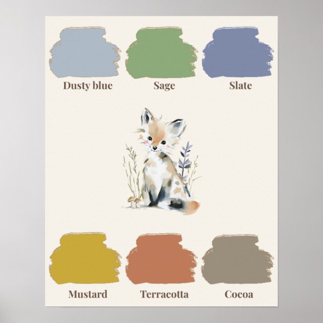 Woodland Colours Nursery Poster (Front)