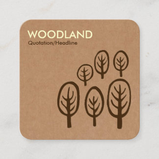 Woodland - Cream + Dark Brown on Cardboard Box Tex Square Business Card