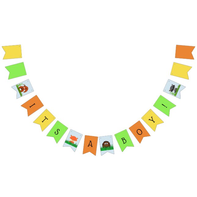 Woodland Creature Baby Shower Bunting (All)