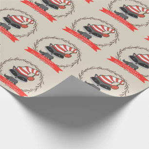 Woodland Creature Racoon Baby's First Christmas Wrapping Paper