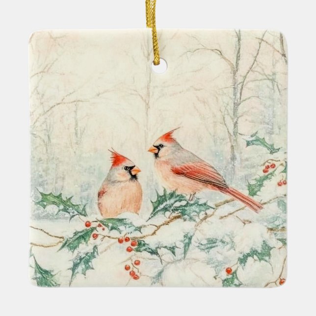 Woodland Creatures Ceramic Ornament (Front)