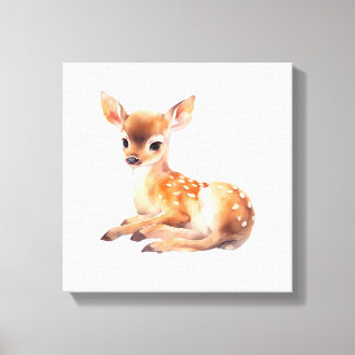 Woodland Creatures Fawn Canvas Print