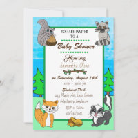 Woodland Creatures Forest Animals Baby Shower Invi