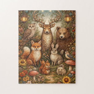 Woodland Creatures in a Grove Jigsaw Puzzle