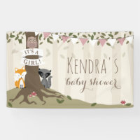 Woodland Creatures Pink Baby Shower