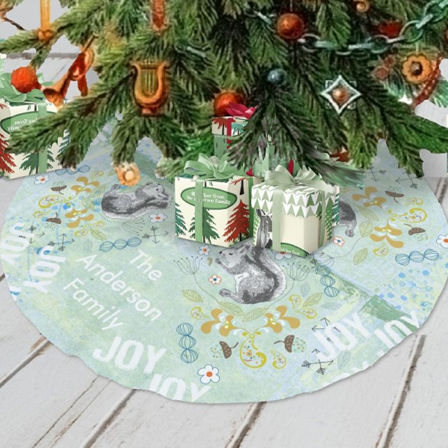 Woodland Creatures Squirrel Christmas Fleece Tree Skirt (Creator Uploaded)