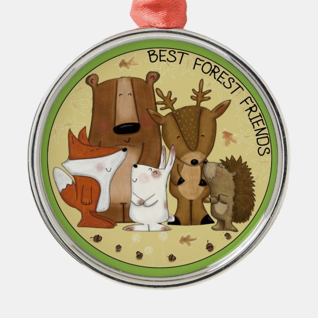 Woodland Crew-Best Forest Friends/ Individual Metal Tree Decoration (Front)