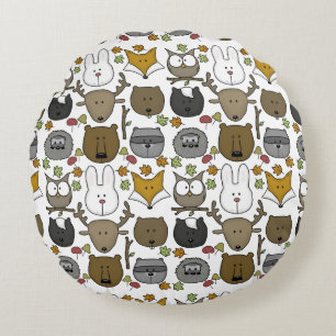 Woodland Critters-Best Forest Friends Round Cushion
