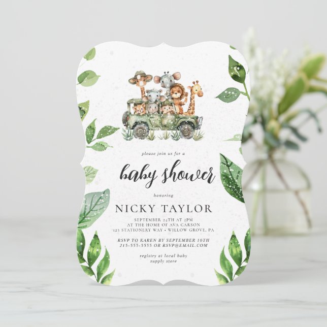 Woodland Cute Animal Safari Baby Shower (Standing Front)