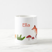 Woodland Cute Kids Personalized Fox Mug