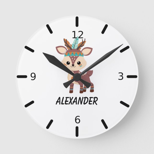 Woodland Deer Acrylic Wall Clock (Front)
