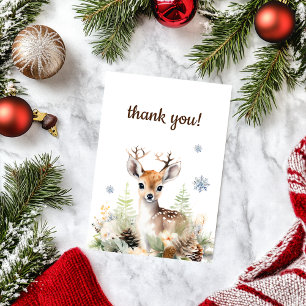 Woodland Deer Animal Baby Shower Thank You Card