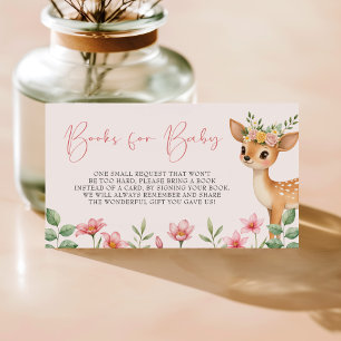 Woodland Deer Baby Shower Books For Baby Enclosure Card