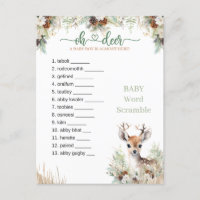 Woodland Deer Baby Shower Boy Game