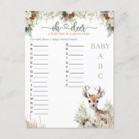 Woodland Deer Baby Shower Boy Game
