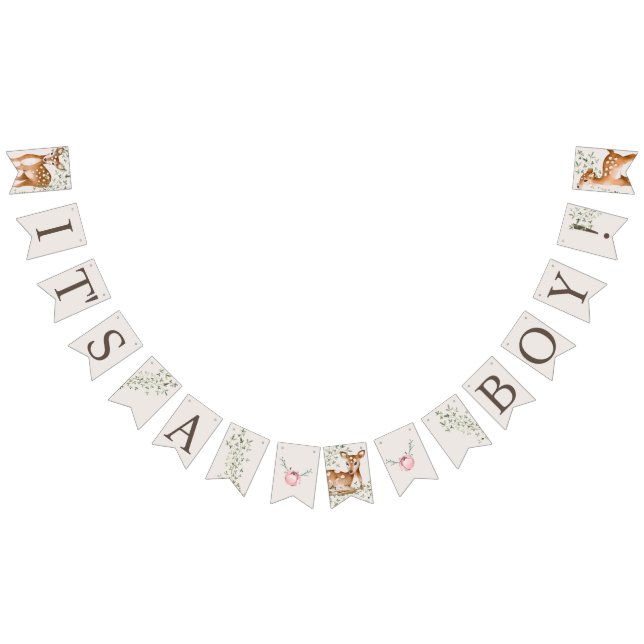 Woodland Deer Baby Shower Bunting (All)