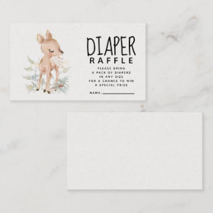 Woodland Deer Baby Shower Diaper Raffle Enclosure Card