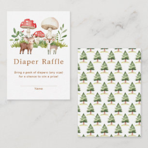 Woodland Deer Baby Shower Diaper Raffle Enclosure Card