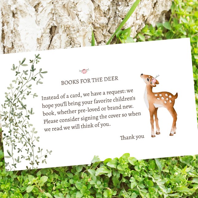 Woodland Deer Baby Shower Enclosure Card (Creator Uploaded)