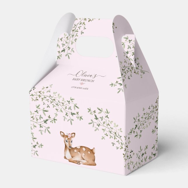 Woodland Deer Baby Shower Favour Box (Front Side)