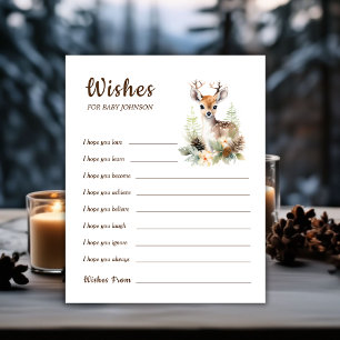 Woodland Deer Baby Shower Game Wishes For Baby