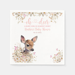 Woodland Deer Baby Shower Girl Napkin