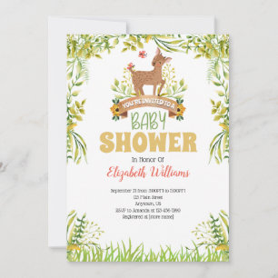 Woodland Deer Baby Shower Invitation
