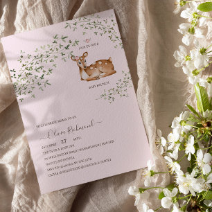 Woodland Deer Baby Shower Invitation