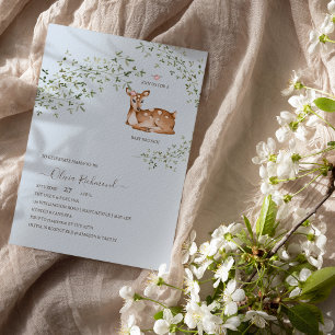 Woodland Deer Baby Shower Invitation