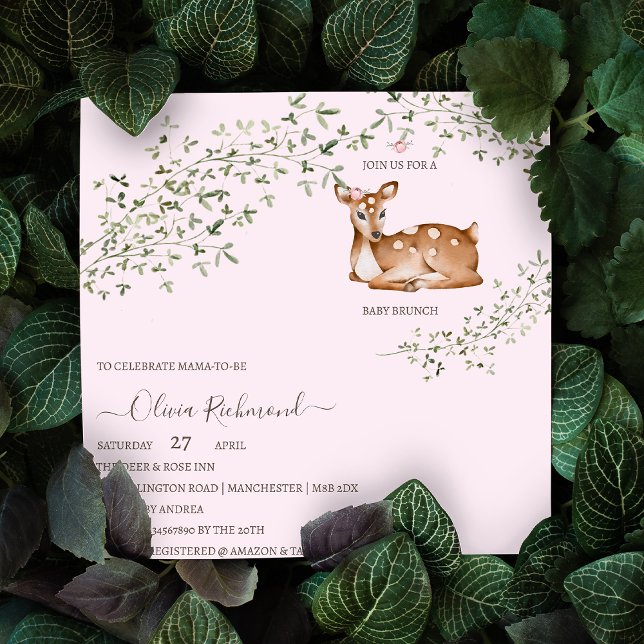 Woodland Deer Baby Shower Magnetic Invitation (Creator Uploaded)