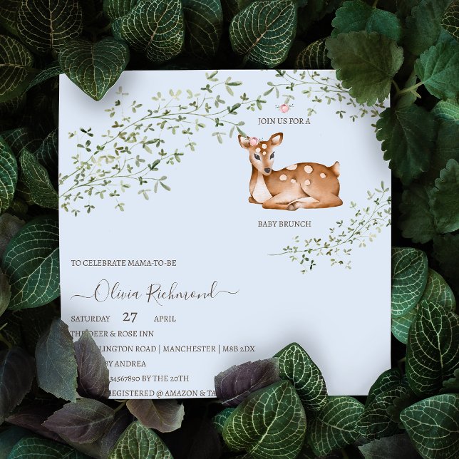 Woodland Deer Baby Shower Magnetic Invitation (Creator Uploaded)