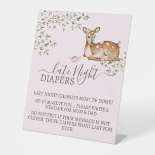 Woodland Deer Baby Shower Pedestal Sign