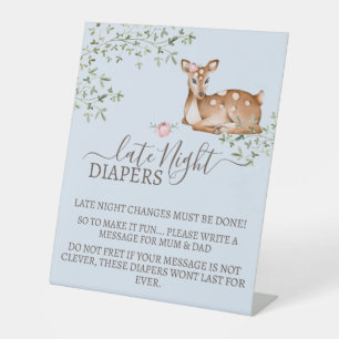 Woodland Deer Baby Shower Pedestal Sign